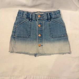 Abercrombie Kids Denim Button-Front Ombre Mini Skirt - Light Blue Size 5/6